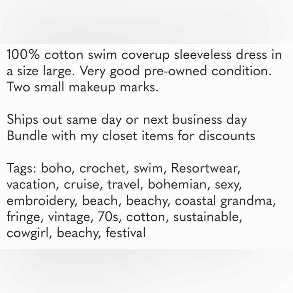 Solitaire Swim Crochet Fringed Cream Cotton Swim Coverup - Picture 14 of 14